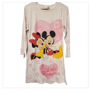 Disney Mickey Minnie Romance Nightgown Hearts Sleep Shirt M